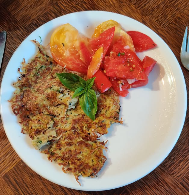 Râpés de courgettes au basilic