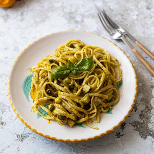 Pâtes au pesto de courgettes
