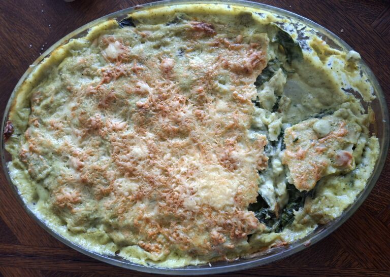 Gratin de blettes aux ravioles de Romans